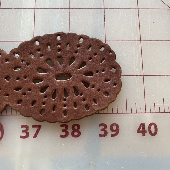 Fossil Womens 39.5" Leather Belt  2.5” Wide Brown Boho Hippie BT2968231 - Picture 4 of 4